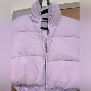 Purple Cropped Puffer Vest Size XL